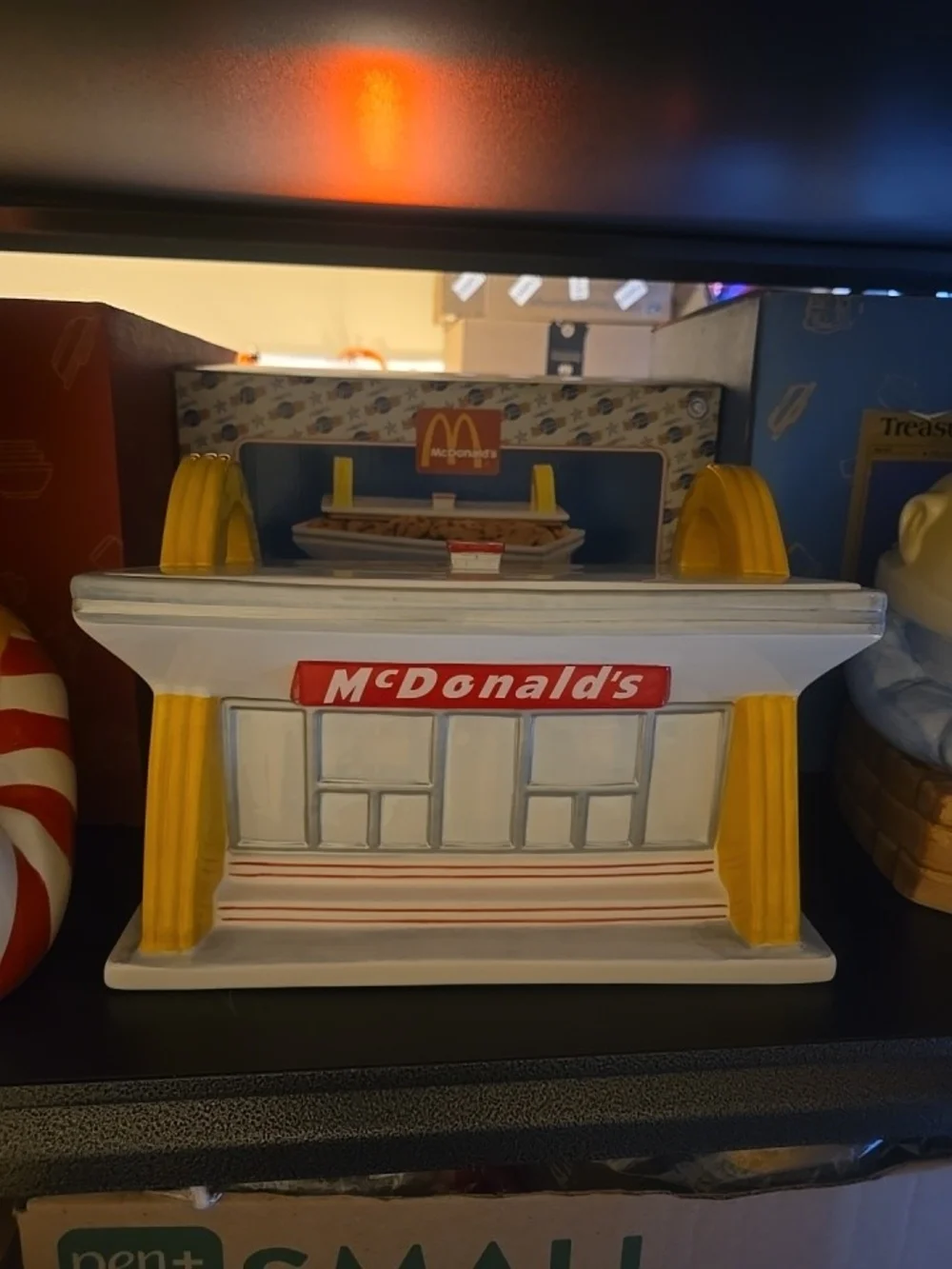 McDonald's Retro Ceramic Cookie Jar - White, Yellow, Red